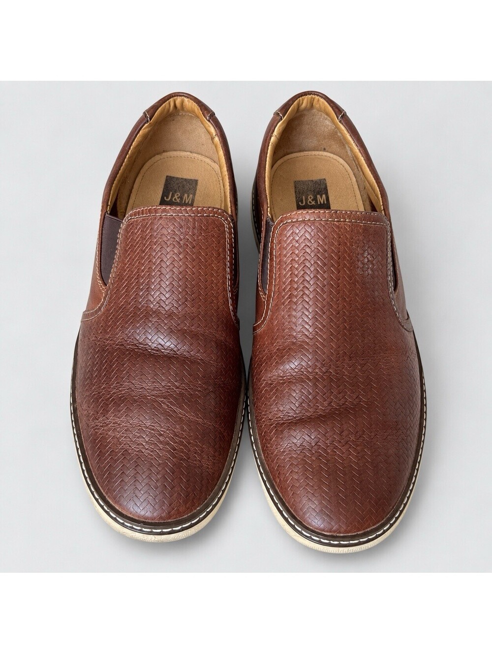 Johnston & Murphy McGuffey 59-1033 Mens 10.5 M Brown Leather Slip On Sneaker